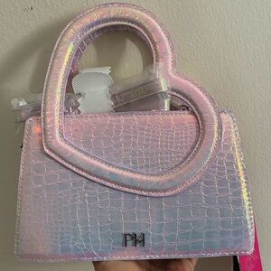 PH iridescent heart handle mini satchel